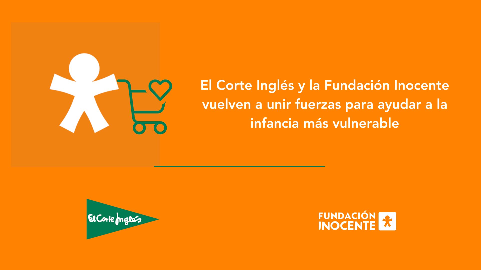 El Corte Inglés se une a la Fundación Inocente para la venta de tarjetas solidarias